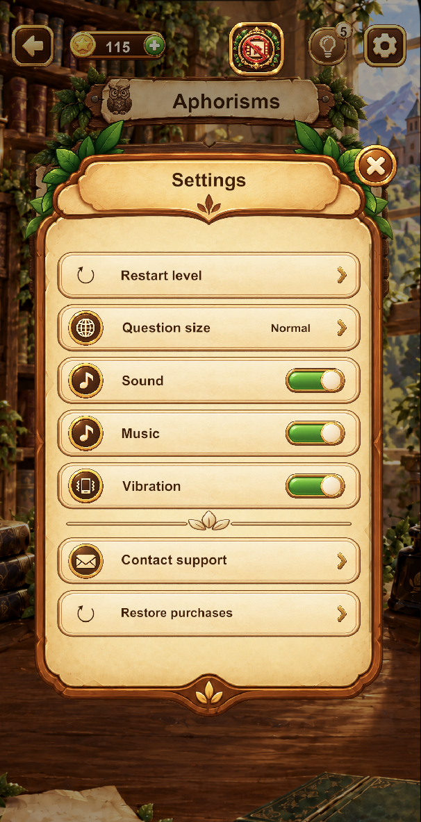 Citatner puzzle settings